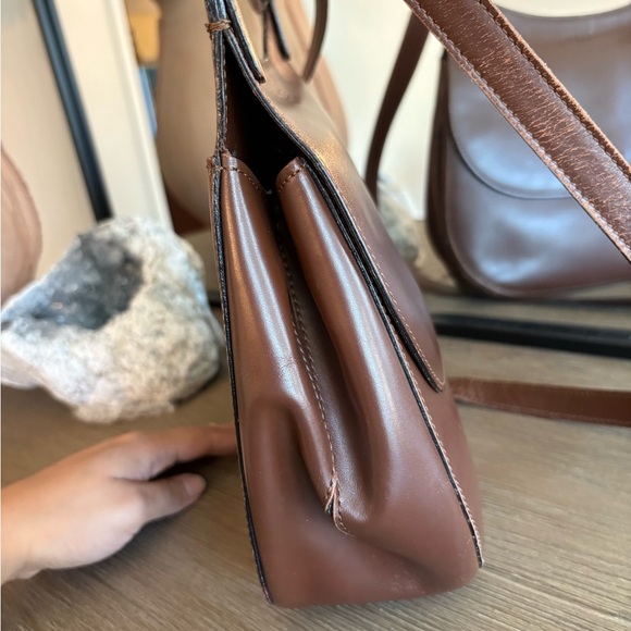 Celine Brown Leather Hobo Shoulder Bag - Picture 3 of 10